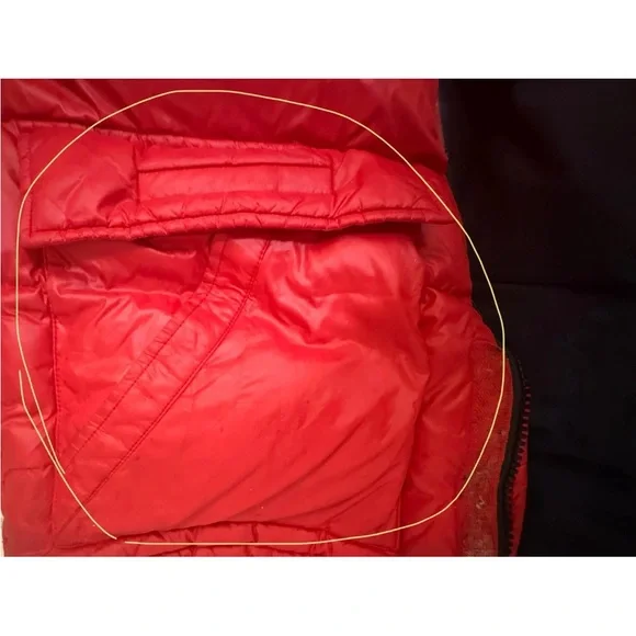 🔴Tommy Hilfiger Puffer Jacket Size Large Bubble Red Hooded